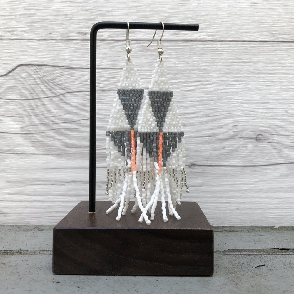 Sway Beads Triangle Two Handmade Earrings